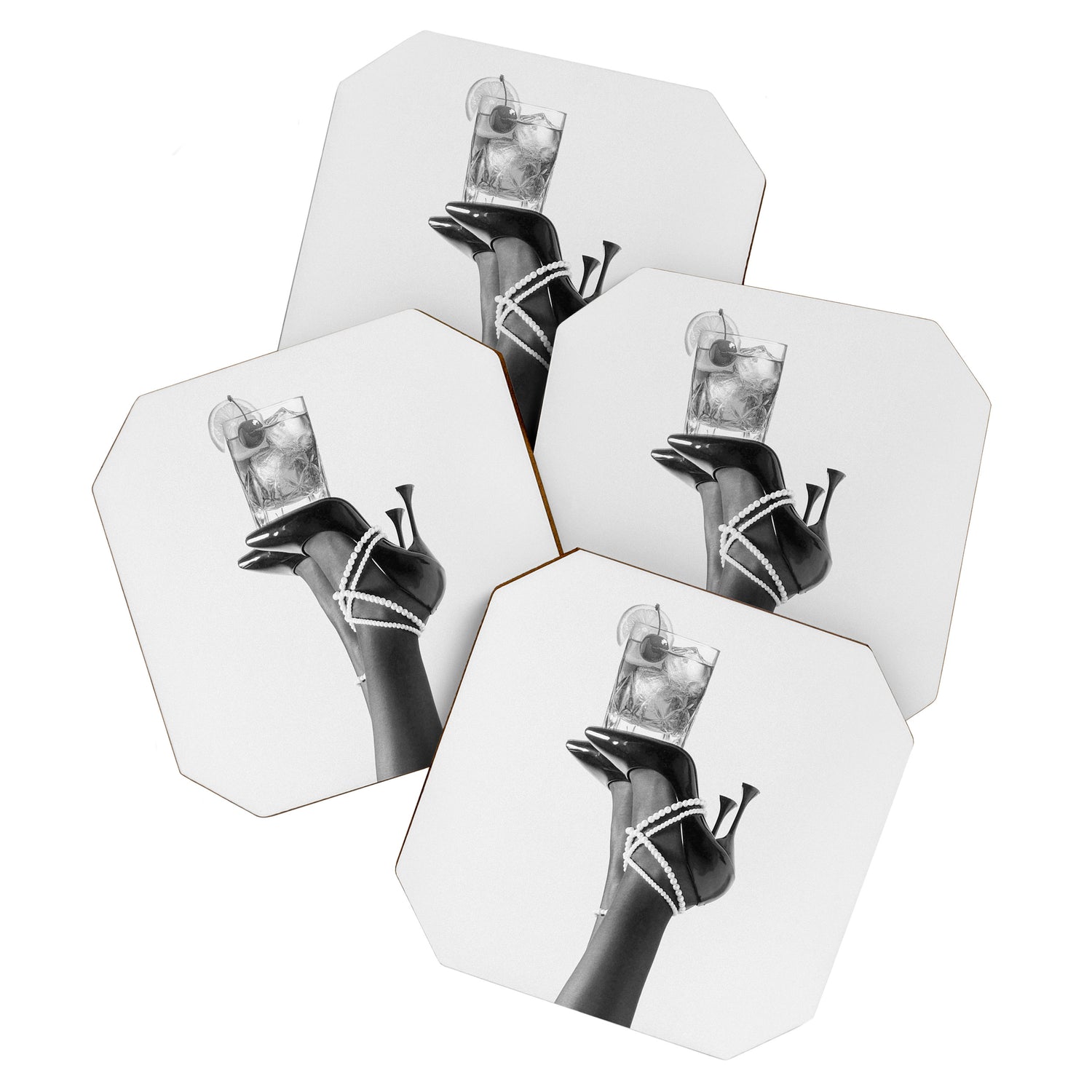 Fashionable Drink - Black And White Coaster Gallery Image 1