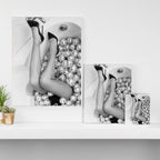 Female Disco Legs - Black White Photography - Photograph Canvas Print Gallery Image 3