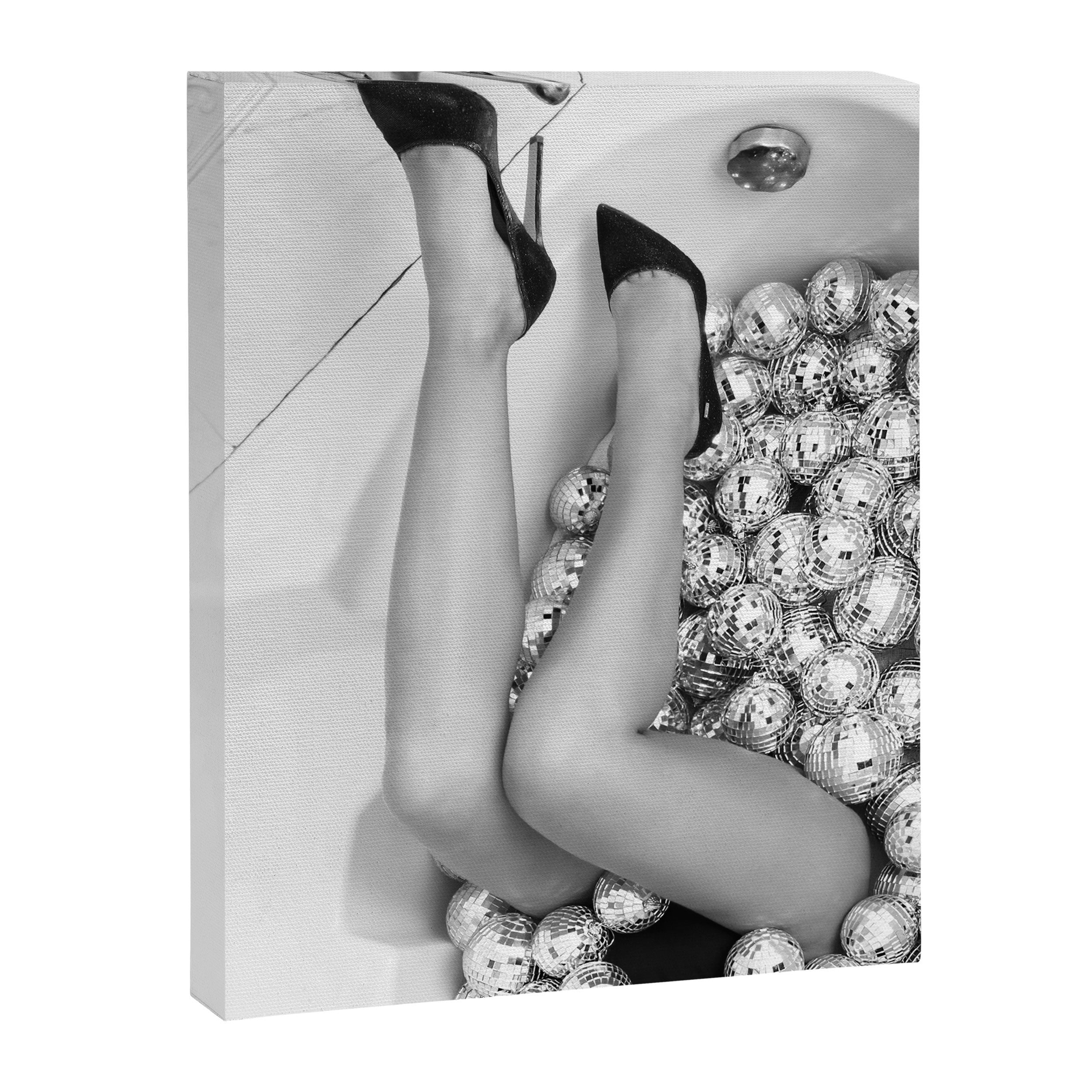 Female Disco Legs - Black White Photography - Photograph Canvas Print Gallery Image 6
