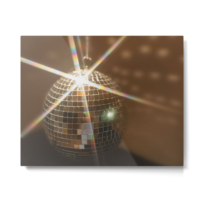 Festive Disco Ball Sparkling Holiday Party Room Decor Photography Metal Print Gallery Image 1
