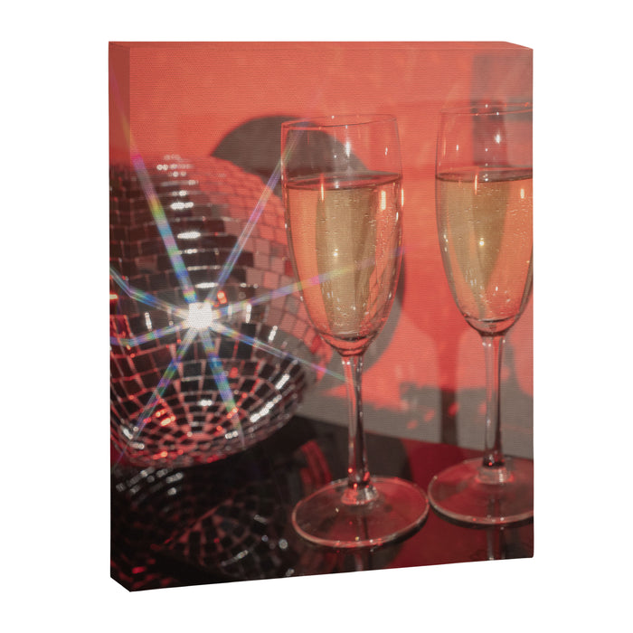 Festive Glamour Champagne Celebration Disco Ball Sparkling Holiday Photography  Canvas Print Gallery Image 1