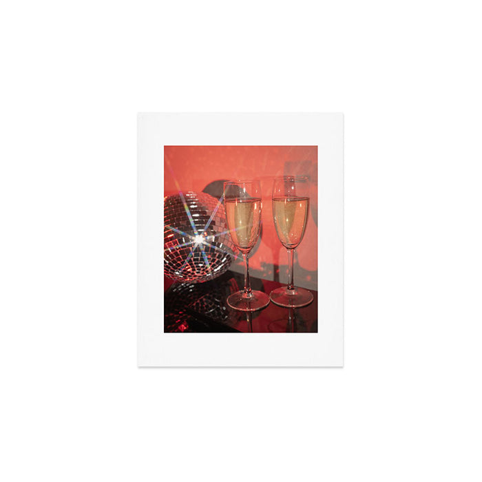 Festive Glamour Champagne Celebration Disco Ball Sparkling Holiday Photography  Art Print Gallery Image 1