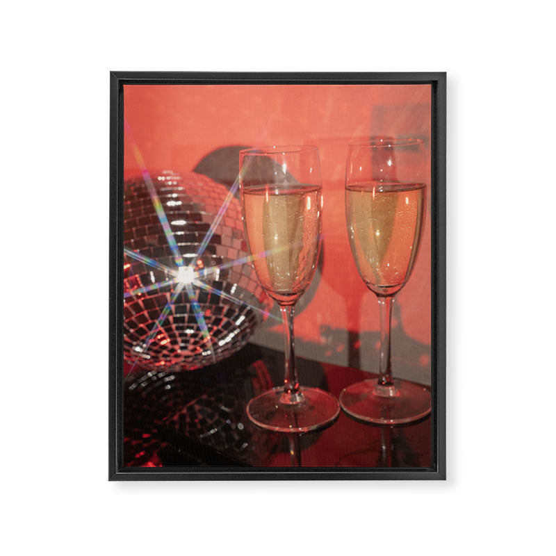 Festive Glamour Champagne Celebration Disco Ball Sparkling Holiday Photography  Framed Canvas Print Gallery Image 6