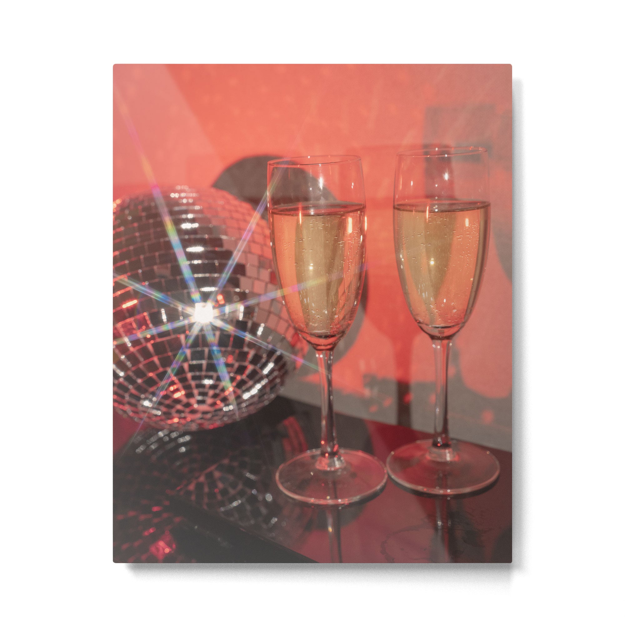 Festive Glamour Champagne Celebration Disco Ball Sparkling Holiday Photography  Metal Print Gallery Image 4
