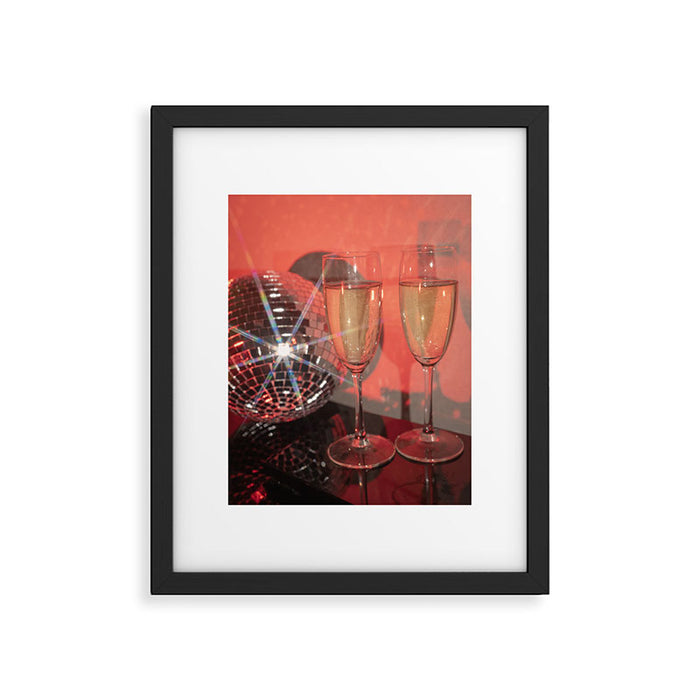 Festive Glamour Champagne Celebration Disco Ball Sparkling Holiday Photography  Framed Art Print Gallery Image 1