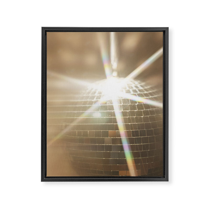Golden Disco Ball 70s Festive Sparkle Glow Photography Framed Canvas Print Gallery Image 6