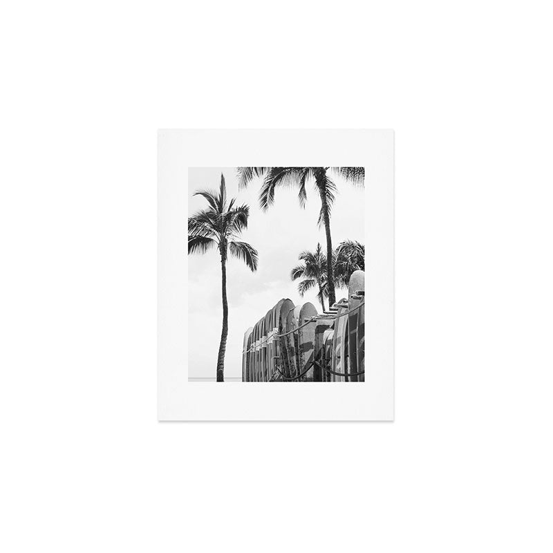 Hawaiian Surfboards - Black And White Surf Photography - Beach Photo Print - Surfboard Photograph Art Print Gallery Image 1
