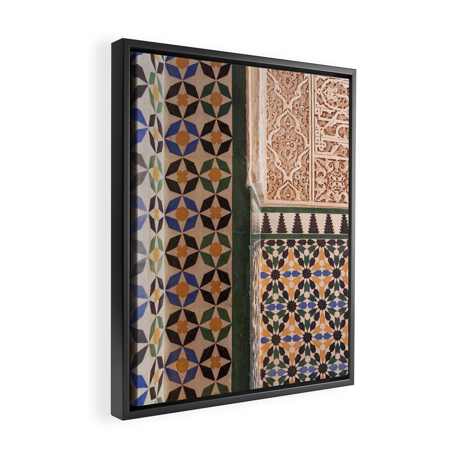 Historical Tiles - Alhambra Granada Spain Framed Canvas Print Gallery Image 2