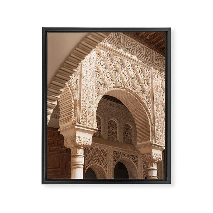 Islamic Architecture - Alhambra Granada Spain Photography Framed Canvas Print Gallery Image 1