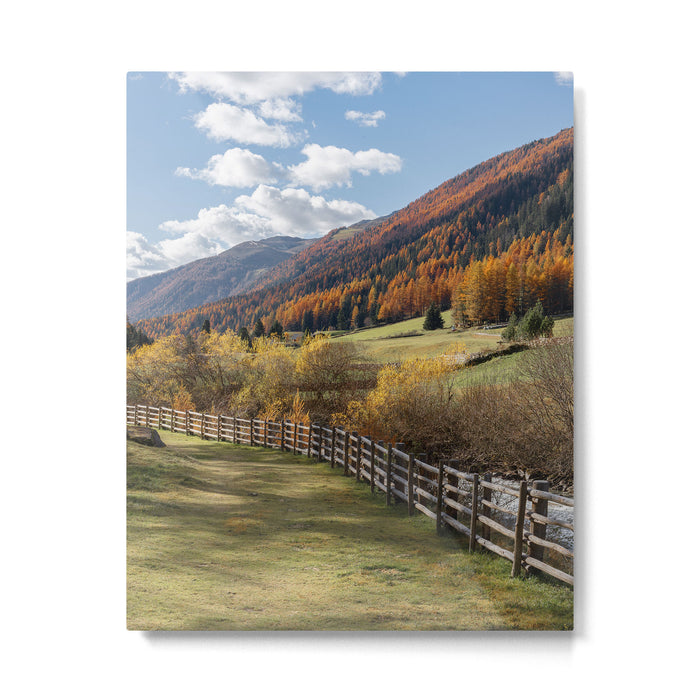 Italian Dolomites in Autumn Travel Photography Metal Print Gallery Image 1