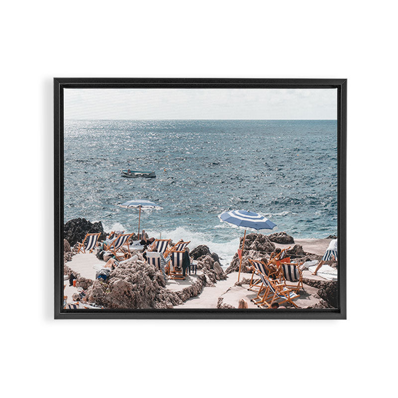 La Fontelina Beach Club, Capri Italy Framed Canvas Print Gallery Image 3
