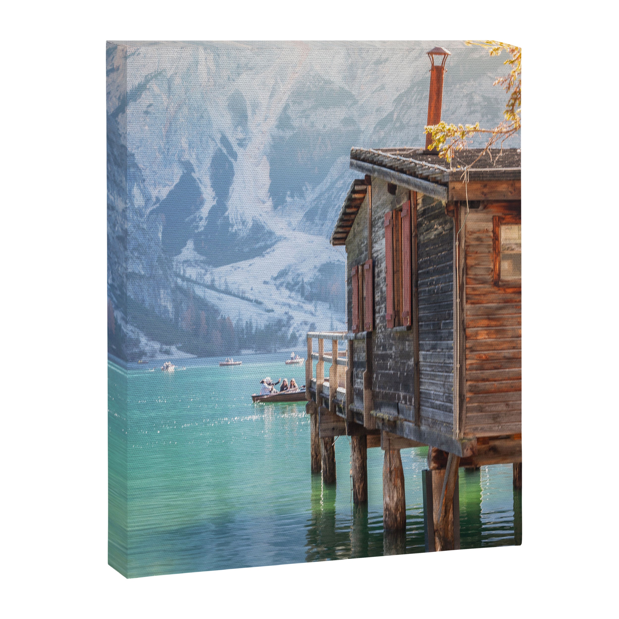 Lake Braies in Autumn - Dolomites Nature Photography Print Canvas Print Gallery Image 8