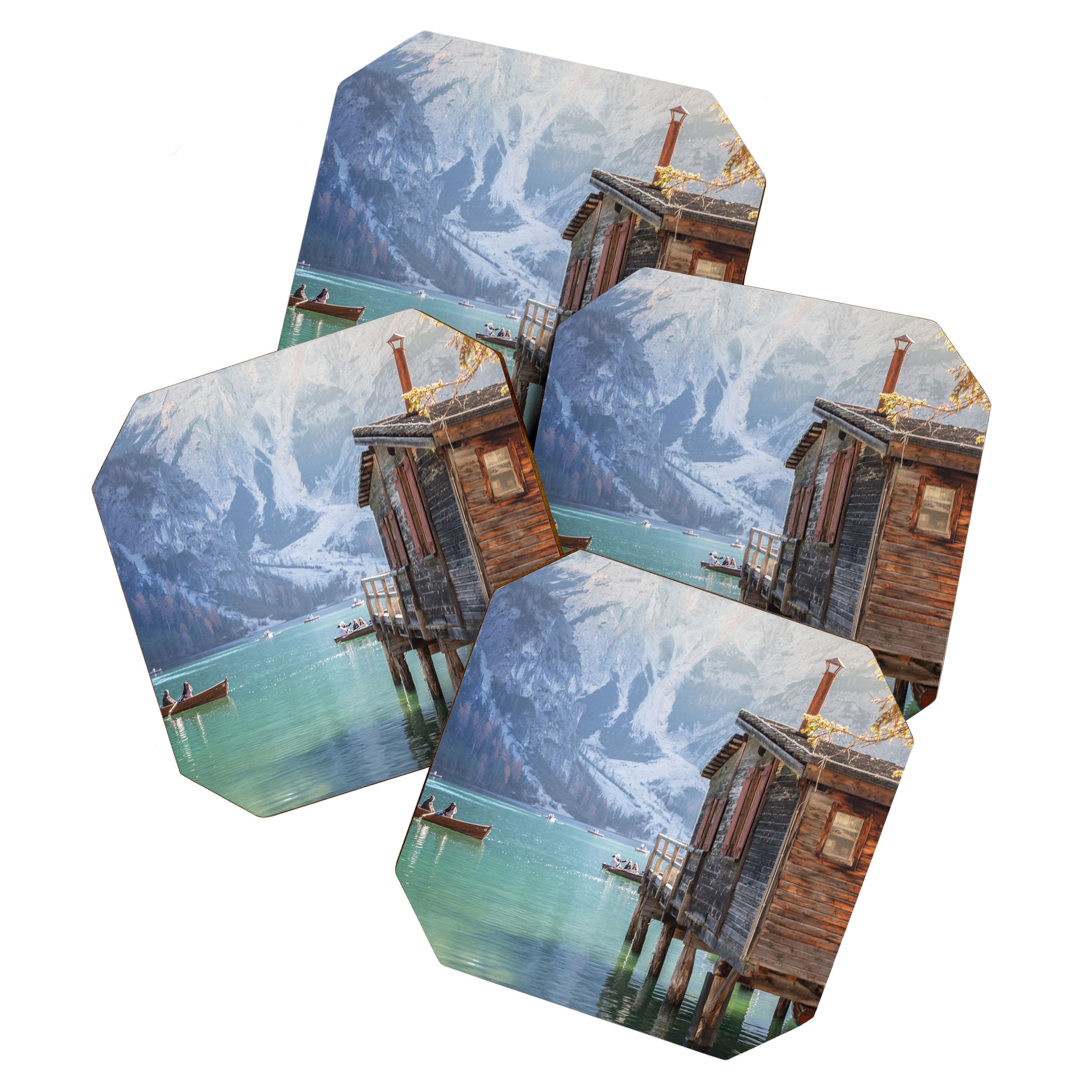 Lake Braies in Autumn - Dolomites Nature Photography Print Coaster Gallery Image 1
