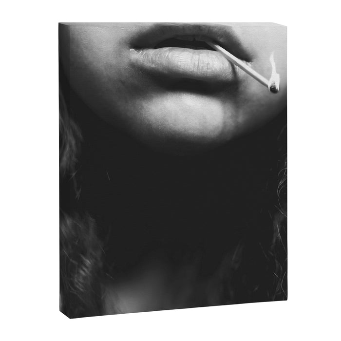 Livin' on the edge | Black and white photograph Canvas Print Gallery Image 1