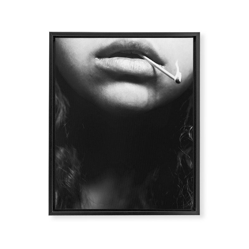 Livin' on the edge | Black and white photograph Framed Canvas Print Gallery Image 6