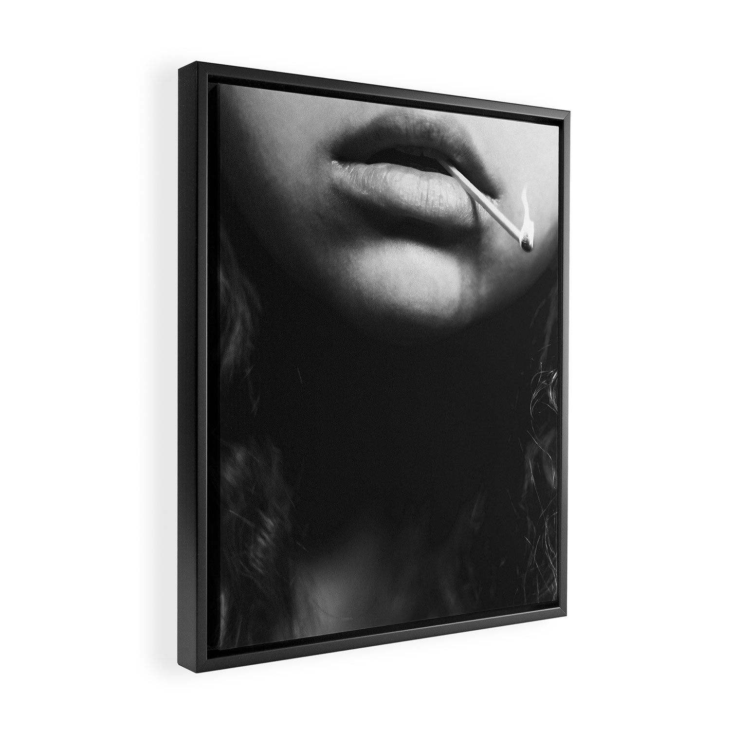 Livin' on the edge | Black and white photograph Framed Canvas Print Gallery Image 2