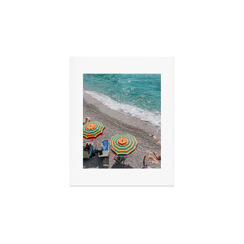 Monterosso Al Mare - Italy Europe Travel Photography - Summer Holiday Beach Umbrella Photo Art Print - Coastal Getaway Art Print Gallery Image 1