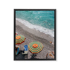 Monterosso Al Mare - Italy Europe Travel Photography - Summer Holiday Beach Umbrella Photo Art Print - Coastal Getaway Framed Canvas Print Gallery Image 6
