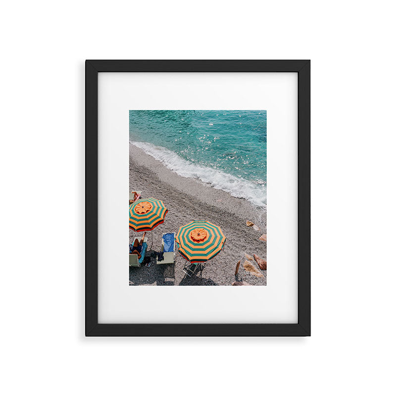 Monterosso Al Mare - Italy Europe Travel Photography - Summer Holiday Beach Umbrella Photo Art Print - Coastal Getaway Framed Art Print Gallery Image 5