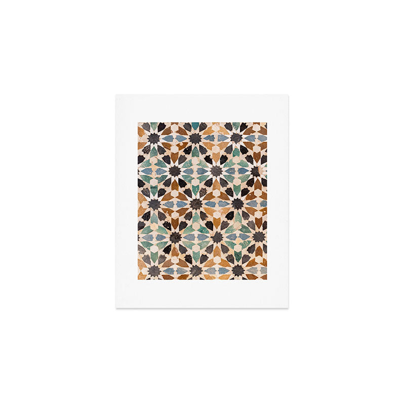 Mosaic Tiles Alhambra, Granada Spain Art Print Gallery Image 1