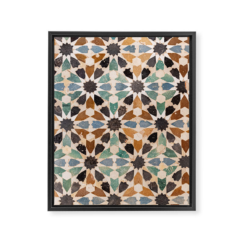 Mosaic Tiles Alhambra, Granada Spain Framed Canvas Print Gallery Image 6