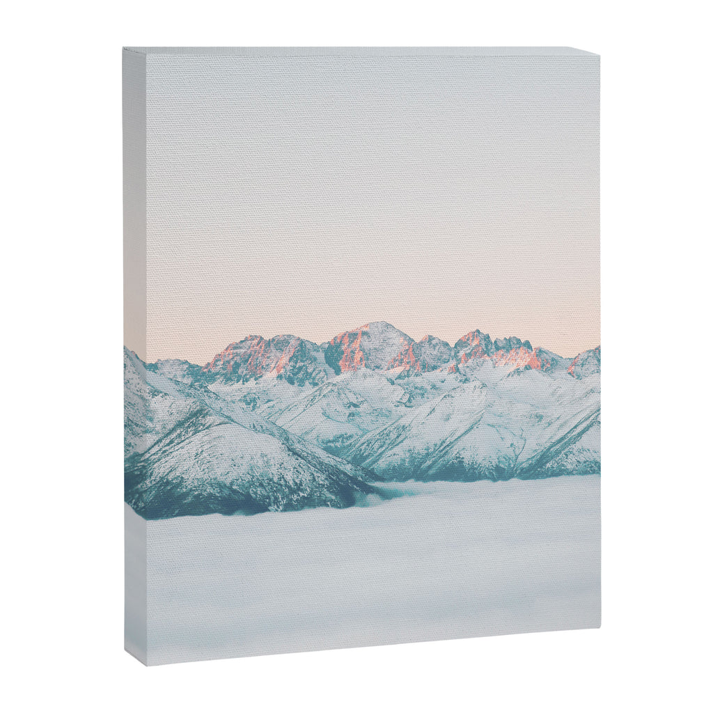 Pastel winter landscape | Arctic mountains in Lapland | Wanderlust travel photography Canvas Print Gallery Image 6