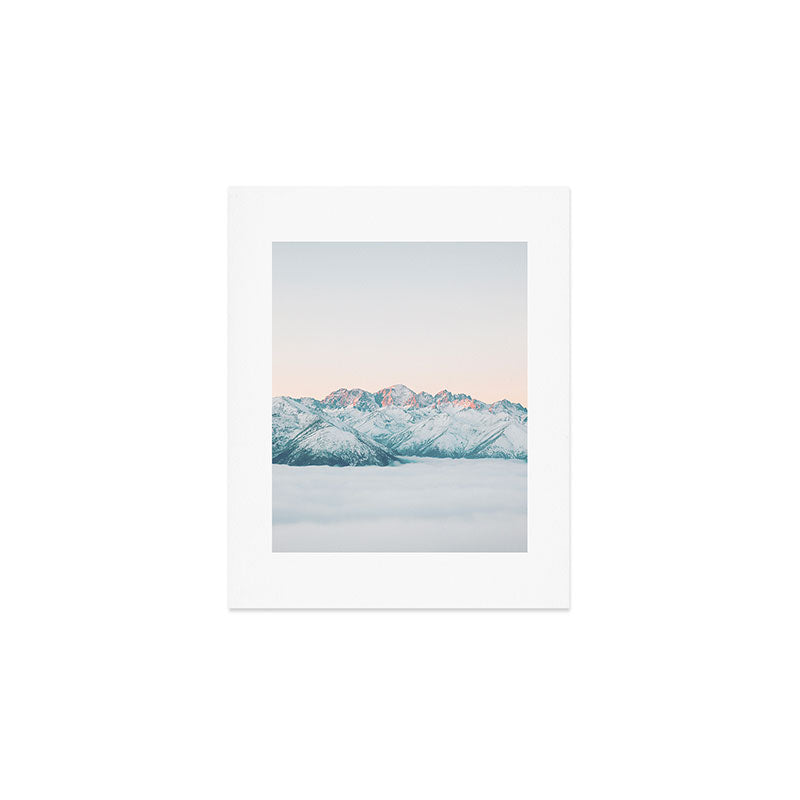 Pastel winter landscape | Arctic mountains in Lapland | Wanderlust travel photography Art Print Gallery Image 1
