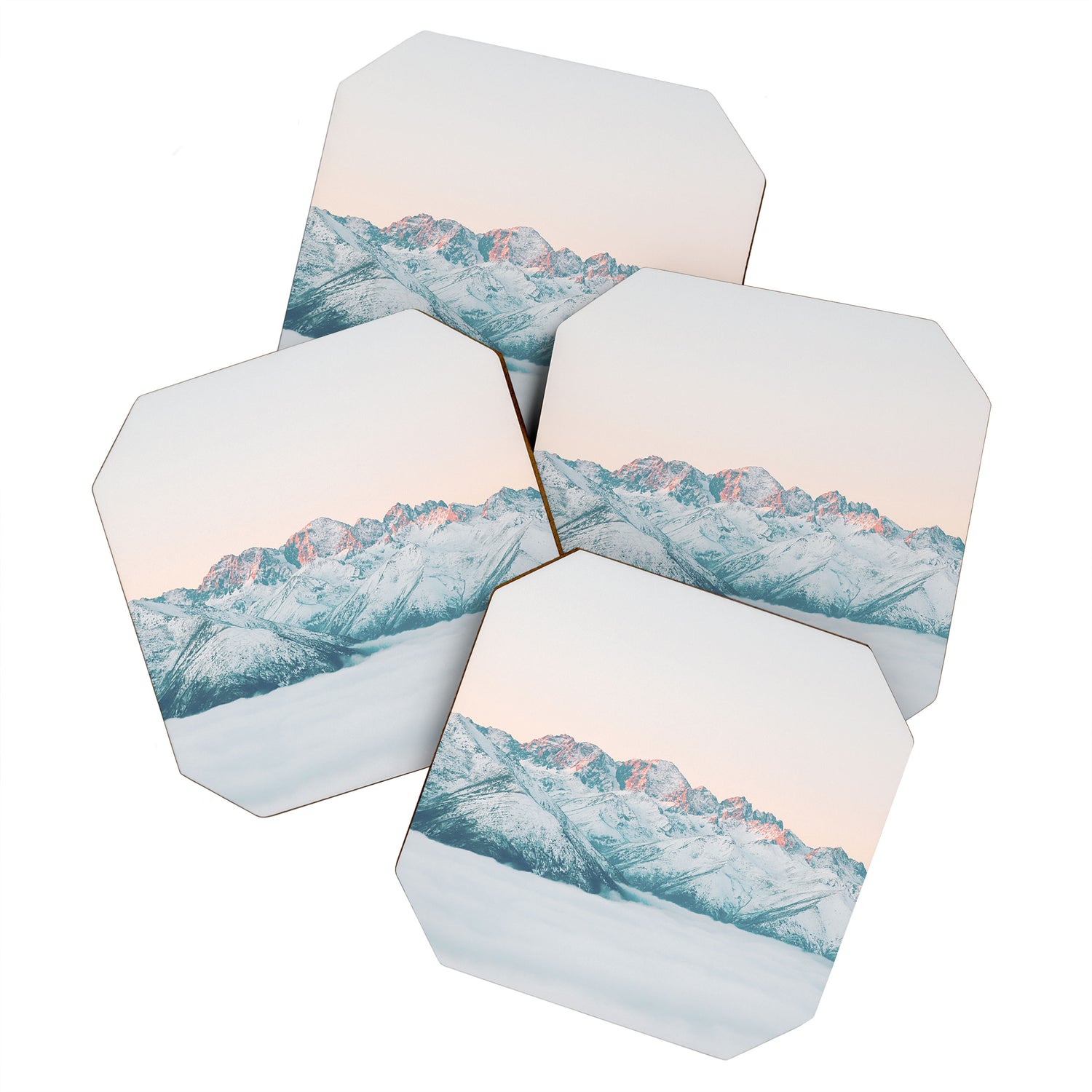 Pastel winter landscape | Arctic mountains in Lapland | Wanderlust travel photography Coaster Gallery Image 1
