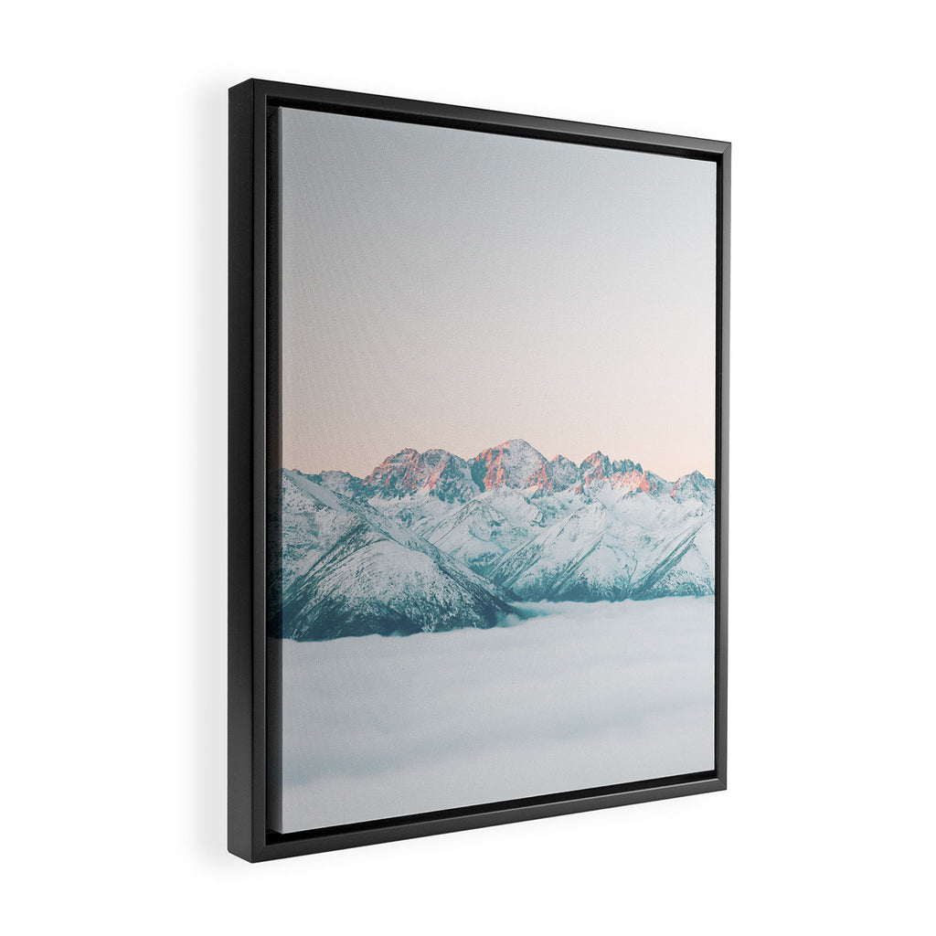 Pastel winter landscape | Arctic mountains in Lapland | Wanderlust travel photography Framed Canvas Print Gallery Image 2