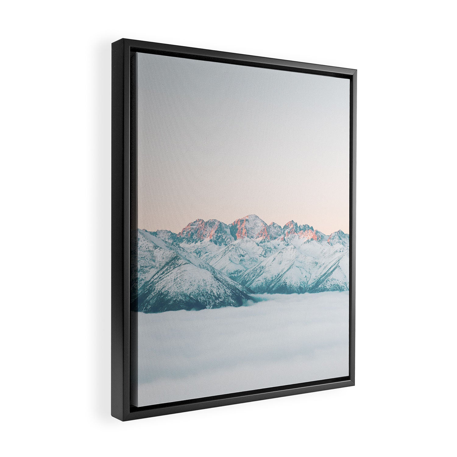 Pastel winter landscape | Arctic mountains in Lapland | Wanderlust travel photography Framed Canvas Print Gallery Image 2