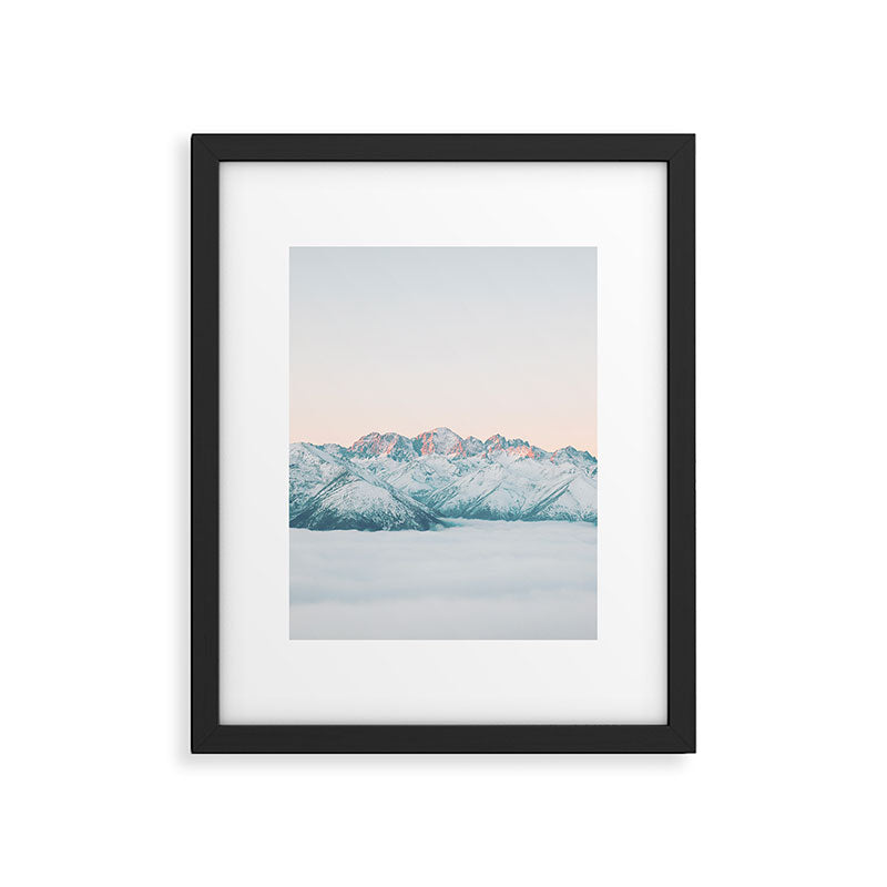 Pastel winter landscape | Arctic mountains in Lapland | Wanderlust travel photography Framed Art Print Gallery Image 5