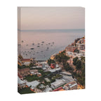 Positano by Night - Italy Europe Travel Photography - Nautical Amalfi Photo Art Print - Pastel Color Canvas Print Gallery Image 6