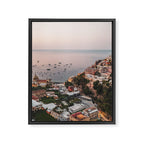 Positano by Night - Italy Europe Travel Photography - Nautical Amalfi Photo Art Print - Pastel Color Framed Canvas Print Gallery Image 6