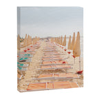 Puglia Loungers | Italy Travel Photography | Pastel Minimalist Beach Photo Canvas Print Gallery Image 8