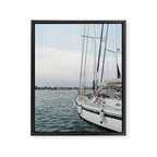 Sailboat in Croatian Harbor - Nautical Travel Photography  Framed Canvas Print Gallery Image 6