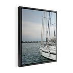 Sailboat in Croatian Harbor - Nautical Travel Photography  Framed Canvas Print Gallery Image 2