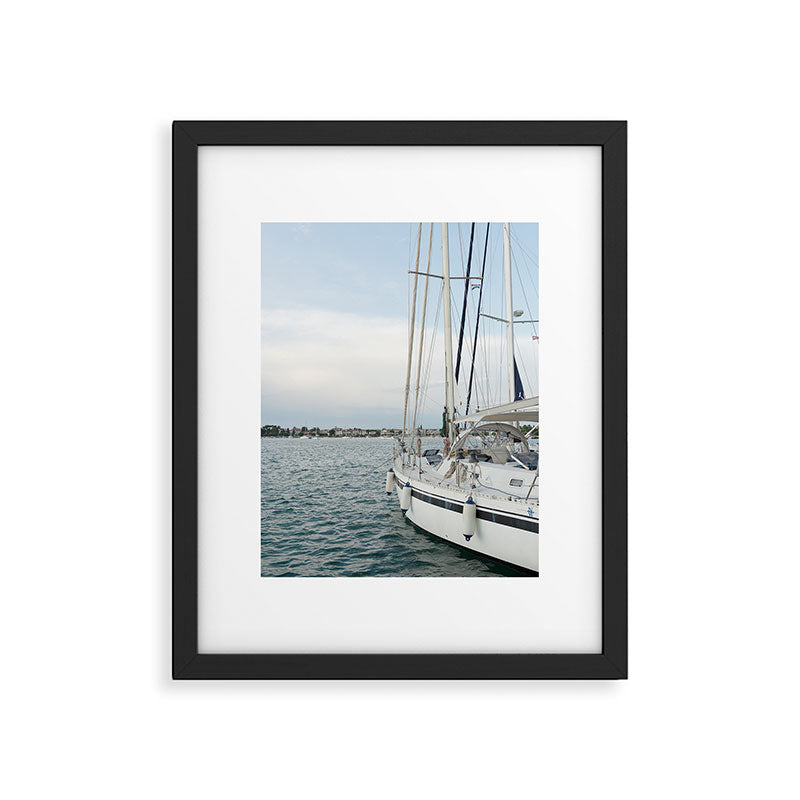 Sailboat in Croatian Harbor - Nautical Travel Photography  Framed Art Print Gallery Image 5