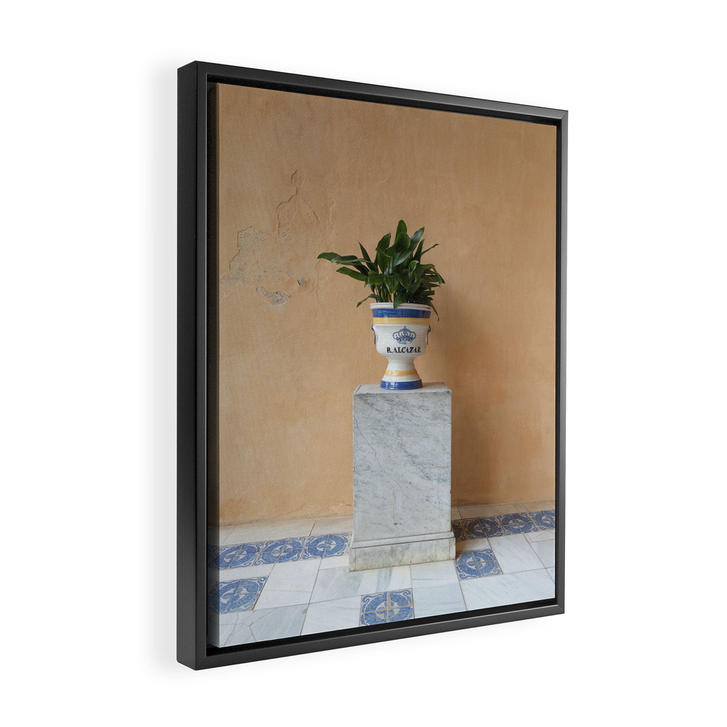 Seville Architecture with Greenery Minimalist Travel Photography Framed Canvas Print Gallery Image 2