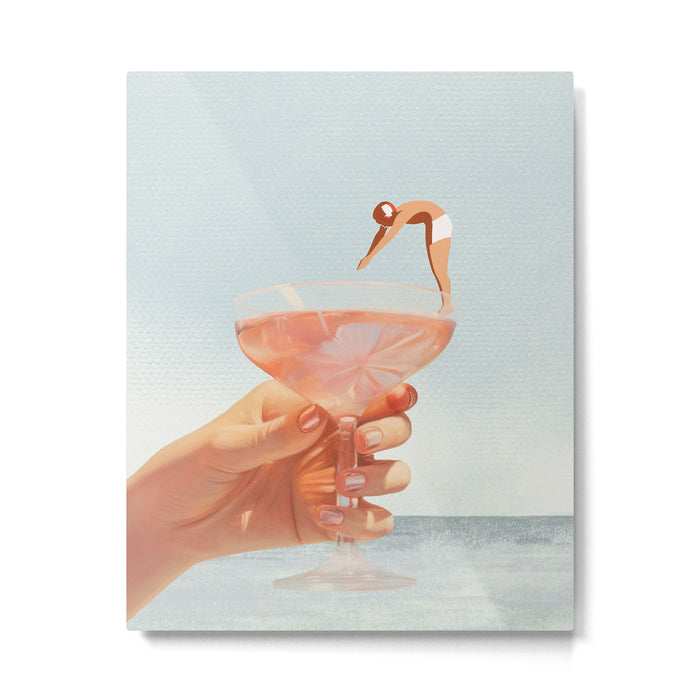 Sip And Dive - Cocktail Collage Metal Print Gallery Image 1