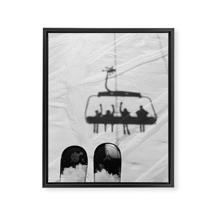 Ski Lift Shadows Framed Canvas Print Gallery Image 1