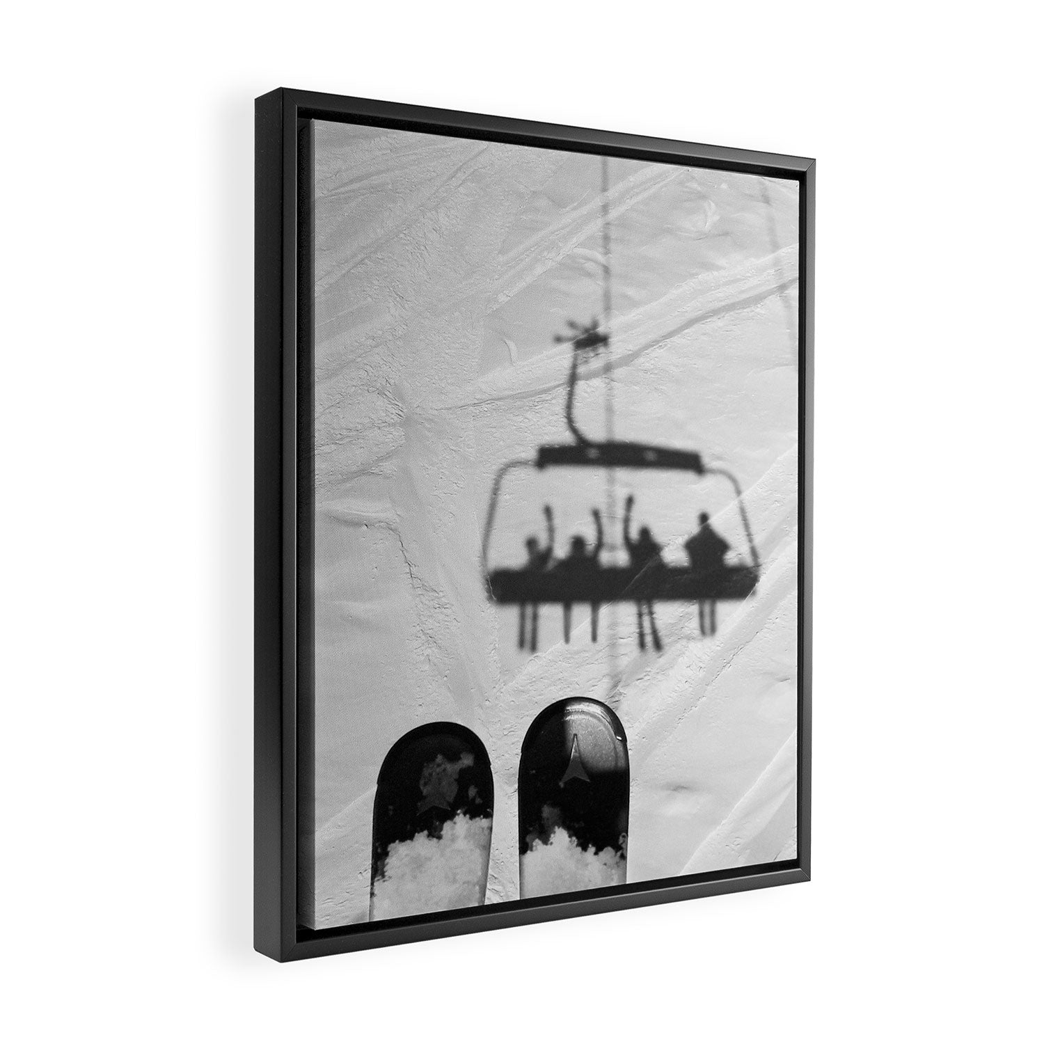 Ski Lift Shadows Framed Canvas Print Gallery Image 2