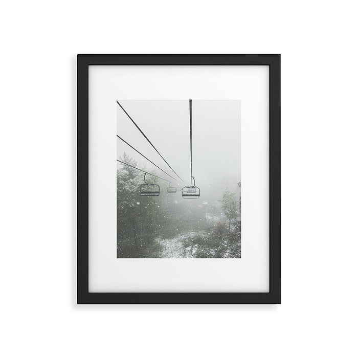 Misty Ski Lift Framed Art Print Gallery Image 1