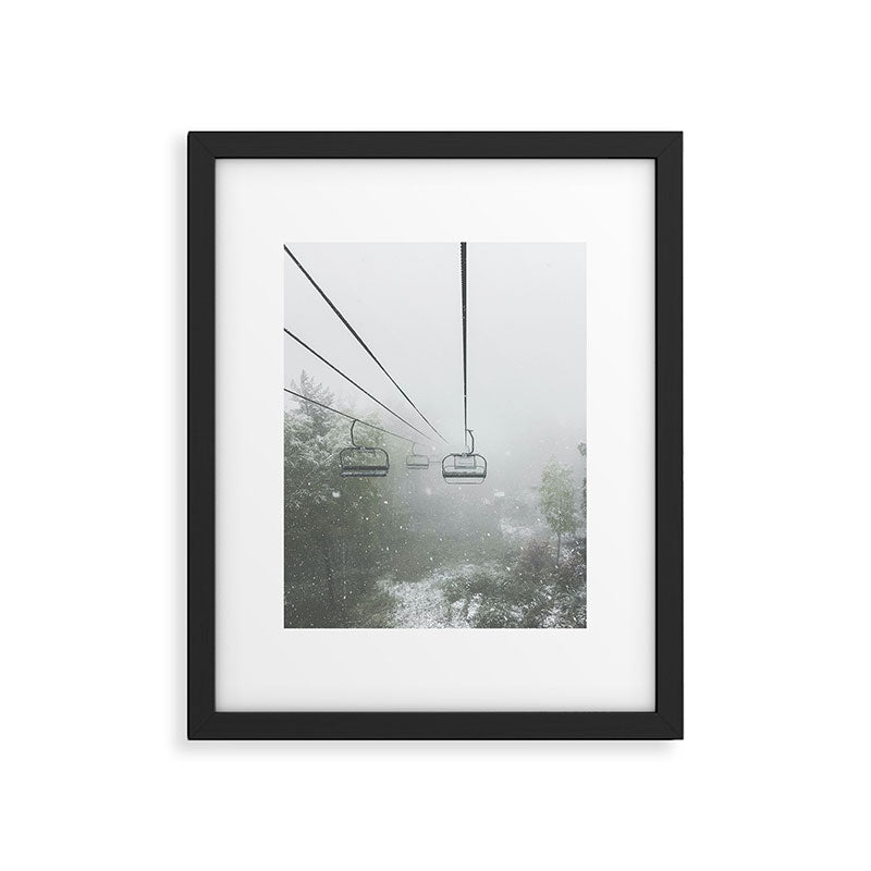 Misty Ski Lift Framed Art Print Gallery Image 6