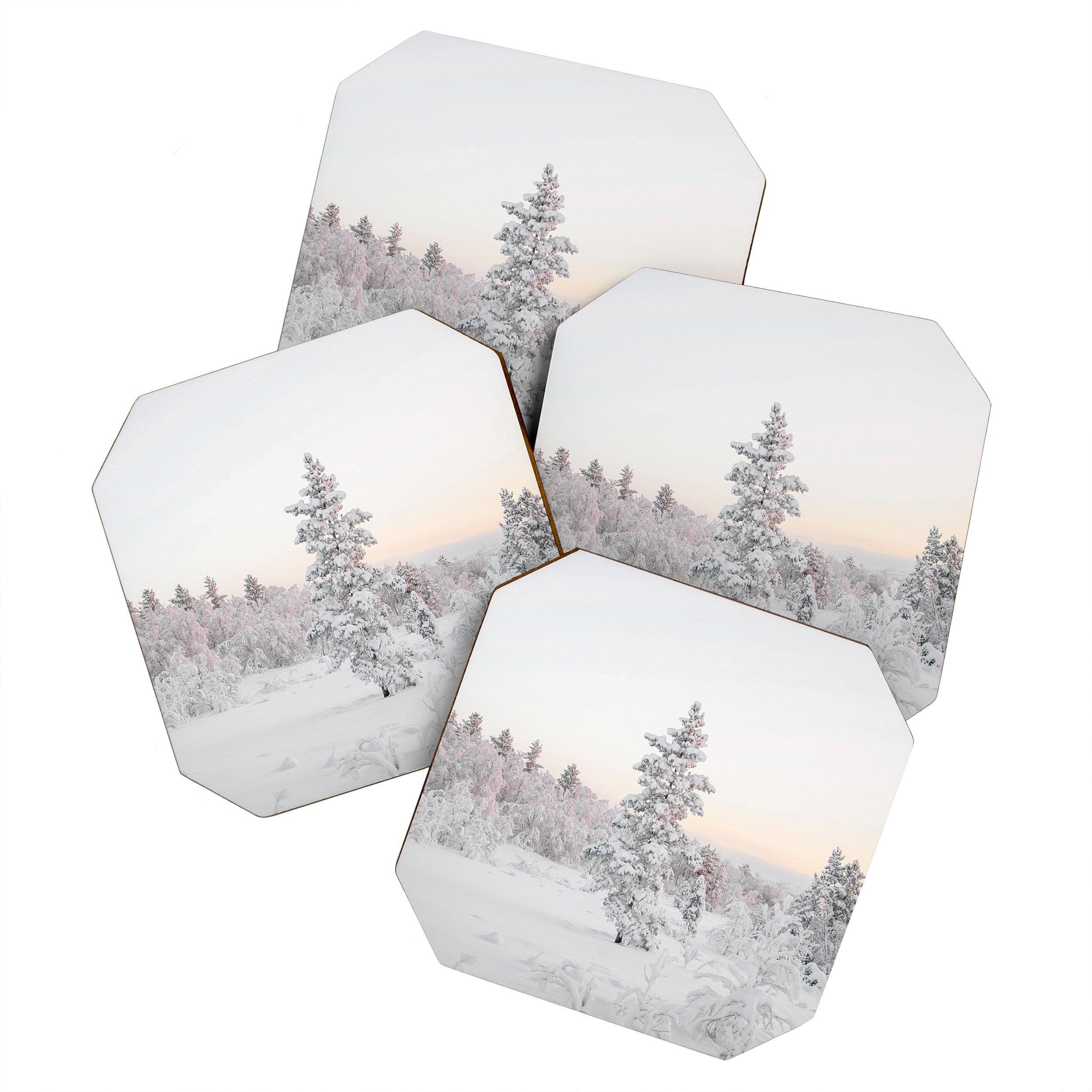 Snow Landscape "Winter Wonderland in Lapland" Wanderlust Travel Photography Coaster Gallery Image 1