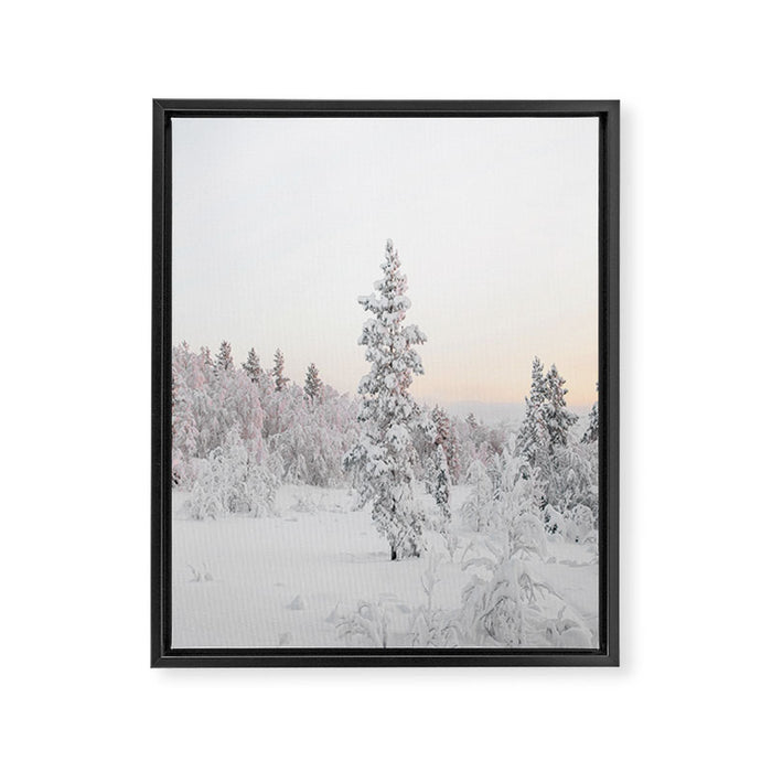 Snow Landscape "Winter Wonderland in Lapland" Wanderlust Travel Photography Framed Canvas Print Gallery Image 1