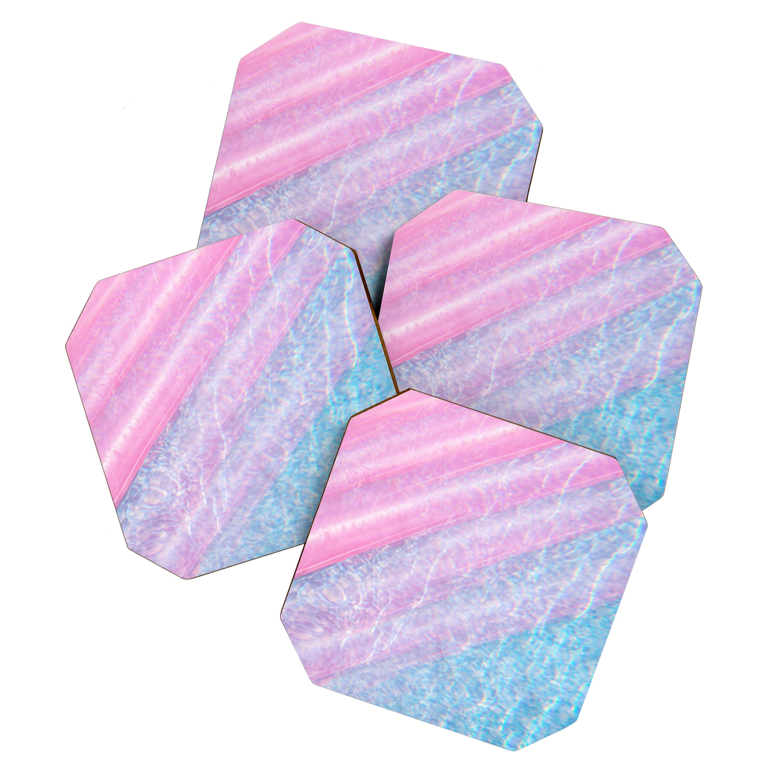 Soft Summer Light 1 - Pastel Pool Water Abstract Coaster Gallery Image 1