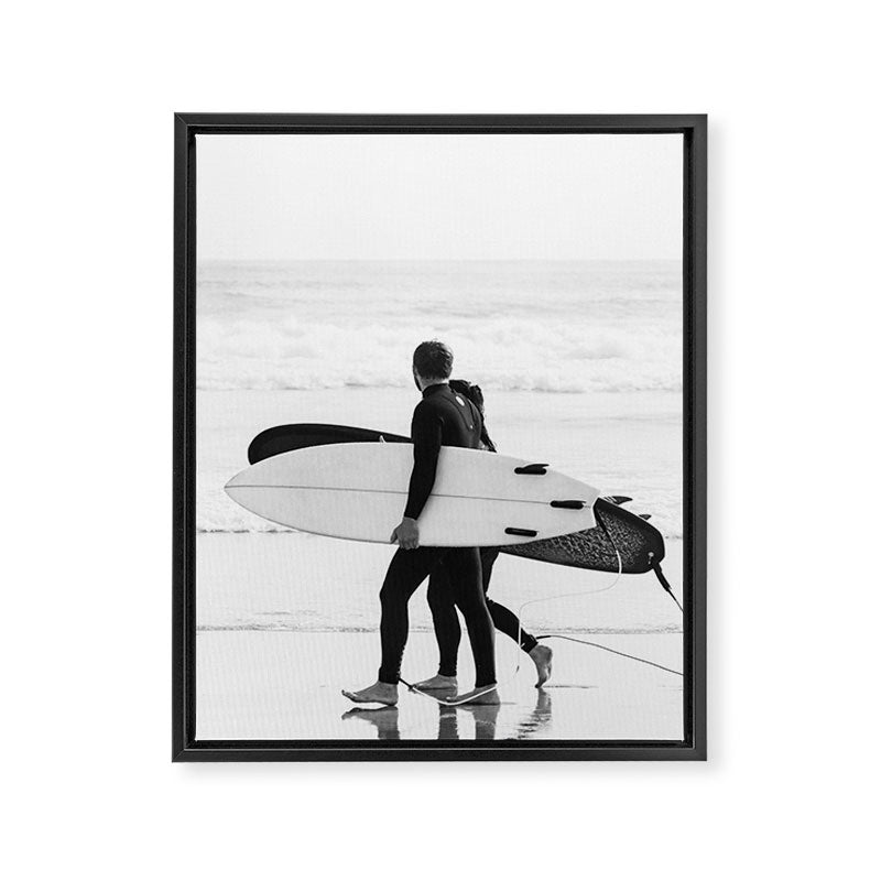 Cool BW Surf Photography Framed Canvas Print Gallery Image 6