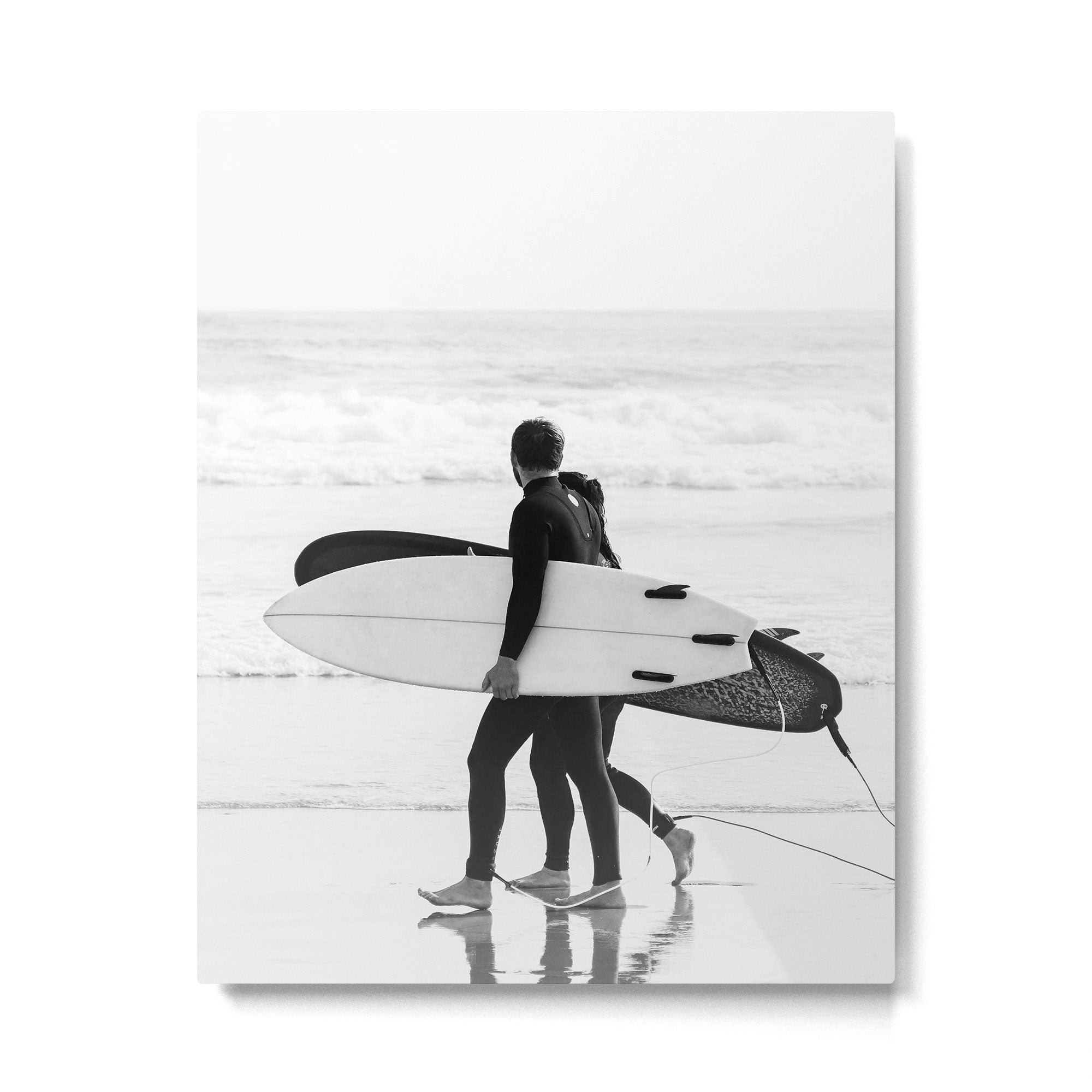 Cool BW Surf Photography Metal Print Gallery Image 4