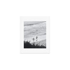 Surfers | Minimalist Black White Photography | Ocean Beach Travel Photo Art Print Gallery Image 1