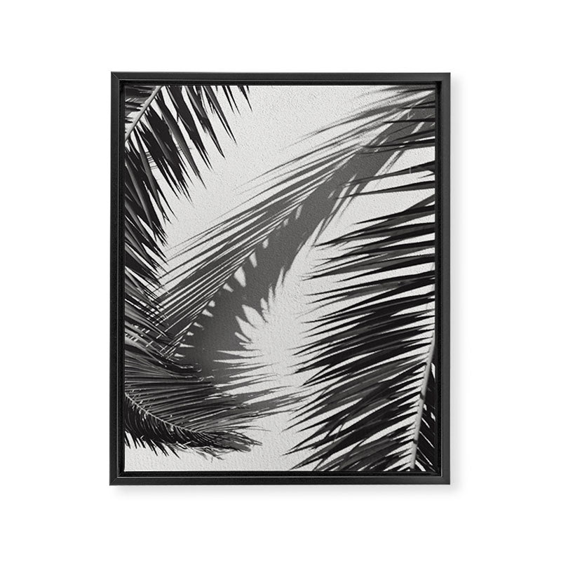 Tropical Palms Shadow Black And White Photography - Summer Photo Art Print -  Film Nature Holiday Paradise Photograph - Photographs Framed Canvas Print Gallery Image 6